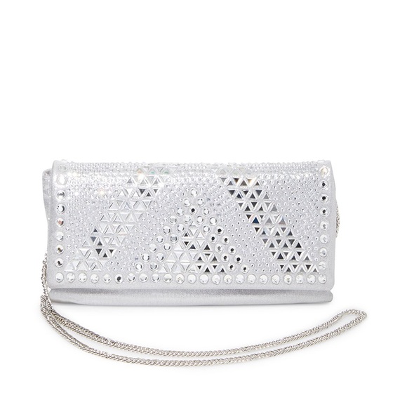 steve madden silver clutch